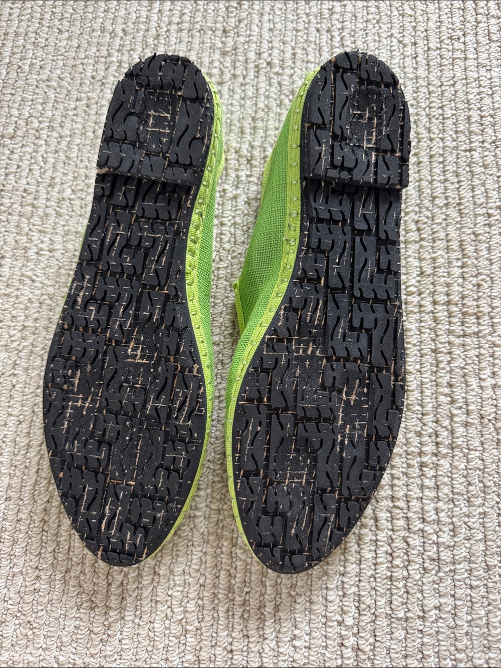 Flabelus Lime Green Line Mary Jane Espadrilles NWOT - Picture 3 of 5